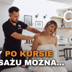 Mężczyzna wykonuje masaż karku kobiecie. Czy po kursie masażu można pracować jako masażysta? Dowiedz się więcej!