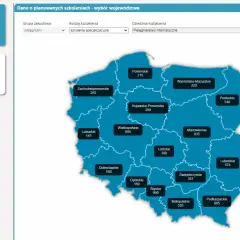 Mapa Polski z danymi o szkoleniach specjalizacyjnych dla pielęgniarek. Sprawdź, ile trwa specjalizacja pielęgniarska w różnych województwach.