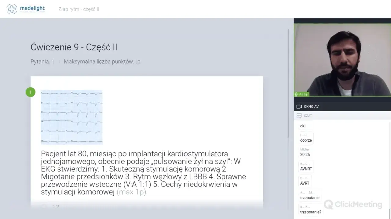 Kurs ekg online: analiza EKG pacjenta po implantacji kardiostymulatora.